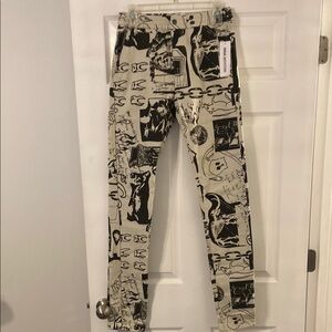 Urban Outfitters Abstract Black and Beige Pants size S brand new inseam 32”